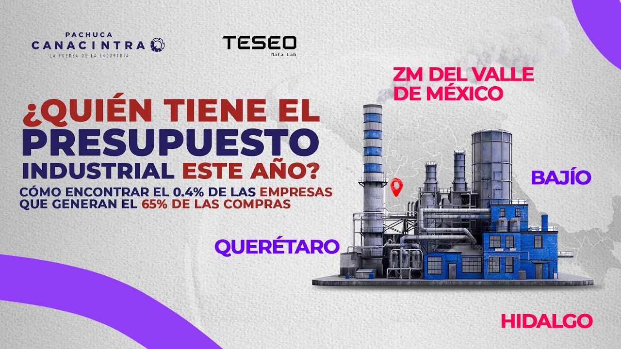 ¿Quién tiene el presupuesto industrial este año? Webinar de Teseo Data Lab y CANACINTRA Pachuca sobre concentración de la demanda B2B en México